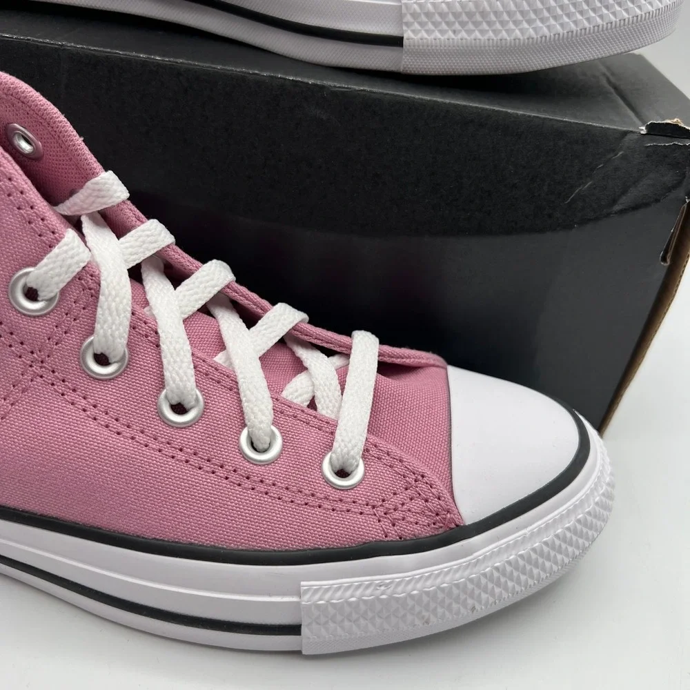 Converse CTAS Madison Mid Girls Size 7 Pink Doodle Hearts Stars Leopard Print